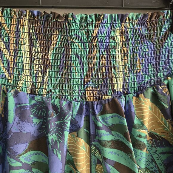 Offline By Aerie Size XL Print Blue Green Tropical Flowy Shorts High Waist - Picture 4 of 7